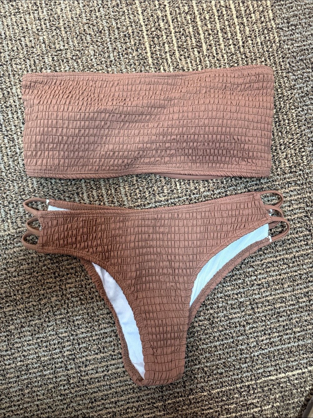 Smocked Bandeau Bikini Set